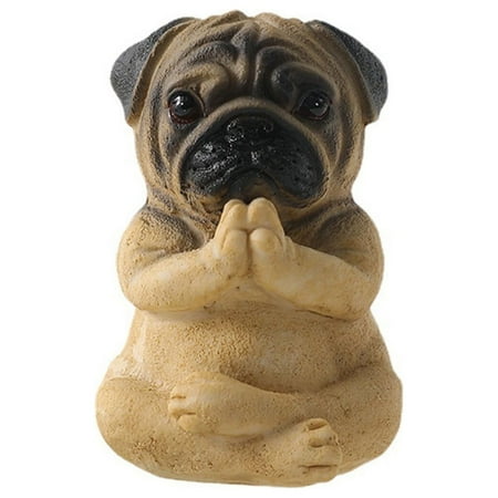 

Garden Decoration Meditation Dog Resin Ornament Gardening Crafts Sitting French Bull Dog Decor Garden Ornament Creative Yoga Decoration