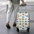 thumbnail image 3 of White Cartoon Fantasy Dinosaurs Pattern Luggage Cover Fashion Suitcase Cover Baggage Covers Fit 25-28 Inch Luggage (Go Travel), 3 of 5