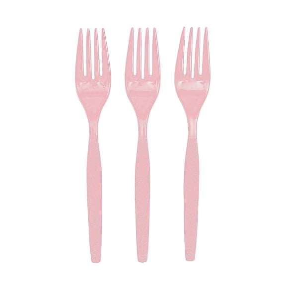 Light Pink Plastic Forks (50 Pc) - Party Supplies - 50 Pieces