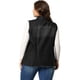 thumbnail image 5 of Women's Plus Size Jean Vest Button Down Turndown Collar Frayed Hem with Cargo Pocket Trucker Denim Vest Black 1X, 5 of 7
