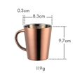 thumbnail image 2 of Taza De Café De Acero Inoxidable De 300 Ml Portátil Con Asa-oro rosa, 2 of 5