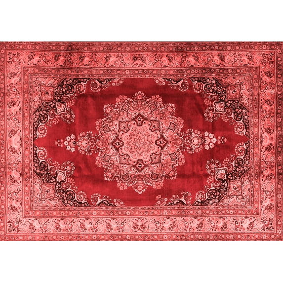 Ahgly Company Indoor Rectangle Medallion Red Traditional Area Rugs, 2' x 4'