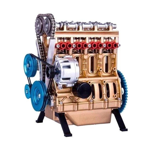 Engine Model Desktop Engine 4-Cylinder-Inline Car Engine Model Building Kit Adult Mini Diy Engine Model Toy