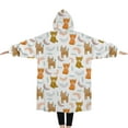 thumbnail image 3 of Wearable Adult Blanket Hoodie - Flannel Blanket Hoodie with Pockets -Sherpa Giant Hoodie Blankets for Women Men, 3 of 3