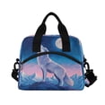 thumbnail image 2 of Lunch Bag Portable Crossbody Meal Bag Cooler Bag Insulated Lunch Bag Food Bag Handheld & Crossbody Design Wolf in The Moonlight, 2 of 6