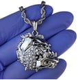thumbnail image 3 of Bling Cartel Bulldog Head Rope Chain Necklace, Silver Tone Base Metal, 24", 3 of 5