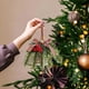 thumbnail image 4 of Decoraciones Del Árbol de Navidad Campanas Hojas de Pino Puerta de Arco Colgante 15cm, Pequeño Árbol de Navidad Ornamento Viento Campana Colgante para la Pared Regalo Envoltura Plata Oro, 4 of 6