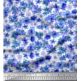 thumbnail image 1 of Soimoi Blue Velvet Fabric Floral Print Fabric by The Yard 58 Inch Wide, 1 of 3