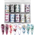 thumbnail image 1 of 10 rollos de pegatinas de transferencia de láminas para uñas, láminas para uñas de mariposa, pegatinas para decoración de uñas DIY, 1 of 8