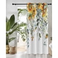 thumbnail image 3 of Pastoral Floral Plant Thermal Insulated Blackout Curtains for Bedroom 36 Length Sage Sunflower Eucalyptus Leaves White Room Darkening Curtain 1 Panel Grommet Window Curtain Drape for Living Room, 3 of 7