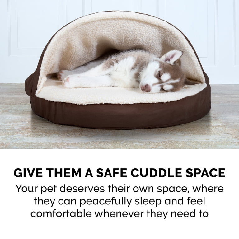 Round Cooling Gel Dog Bed with Convertible Hood photo 5
