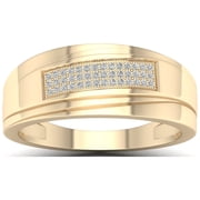 1/8Ct TDW Diamond 10k Yellow Gold Men's Ring