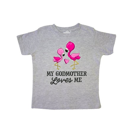 

Inktastic My Godmother Loves me with Two Flamingos Gift Toddler Boy or Toddler Girl T-Shirt