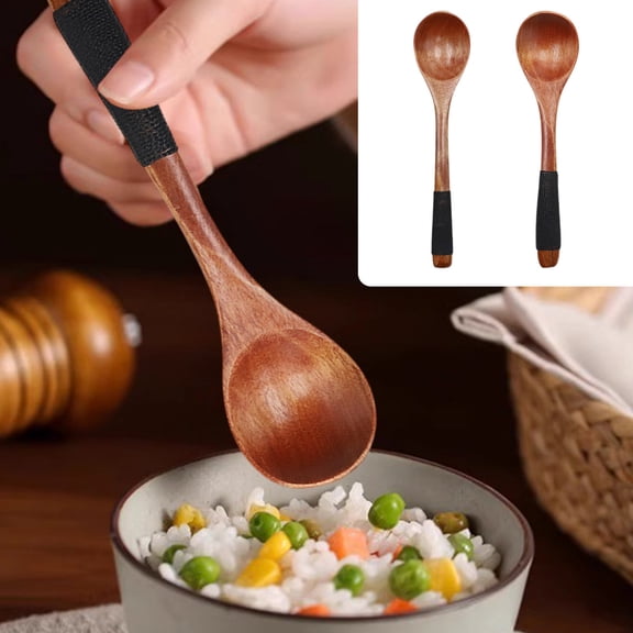 Msgweeeg Small Spoons Tablespoon Silverware Wooden Spoon Wooden Small Spoon Soup Spoon Household Wooden Spoon Long Handle Japanese Exquisite Spoon