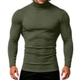 thumbnail image 2 of Hvogkswy Compression Shirt Men, Turtleneck Dry Workout Base Layer Undershirt Thin Stretchy Slim Comfy Long Sleeve Tops, 2 of 6