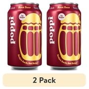 (2 pack) poppi Root Beer Prebiotic Soda Cold, 12 fl oz Can, Single Can
