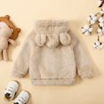 thumbnail image 3 of Toddler Boys Girls Fleece Hoody Jacket Cute Bear Ears Shape Warm Hoodies Zip Up Coat Sherpa Fuzzy Winter Warm Sweatshirt Coat, 3 of 8