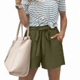 thumbnail image 6 of Women'S Shorts with Pockets Summer Casual Shorts for Women Waist Adjustable Tie Knot Loose Green M, 6 of 10