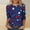 Blue, variant on Cavosen 4th of July Shirts for Women Independence Day 3/4 Sleeve Round Neck T Shirts USA Star Striped Graphic Tops Lady XL 4th of July Casual T Shirts Red White and Blue Tunic Tees