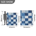 thumbnail image 6 of Yayeee Throw Blanket for Couch Soft Warm 50" x 60" Sofa Chair Bed Decoration, Blue and Gray Plaid Pattern, 6 of 7