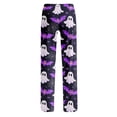 thumbnail image 5 of Pajama Pants Women Halloween Ghost Print Soft Stretch Drawstring Comfy Lounge Bottoms, 5 of 5