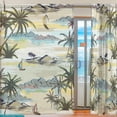 thumbnail image 2 of Coolnut Vintage Island Landscape Semi Sheer Curtains Window Voile Drapes Panels Treatment-55x78in for Living Room Bedroom Kids Room, 2 Pieces, 2 of 4