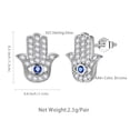 thumbnail image 6 of Hand of Fatima Earrings 925 Sterling Silver Hamsa Hand Stud Earrings Protection Amulet Jewelry Gifts for Women Hipunk, 6 of 7