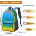 thumbnail image 3 of 17 Inch Lightweight Backpack,PVC Waterproof Oxford Fabric, Ergonomically Designed, with Large Capacity, Vibrant Rainbow Print, 3 of 5