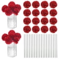 thumbnail image 1 of Uxcell Flores de Bola de Crisantemo Artificial, Ramos de Seda de Hortensia Falsos para el Hogar/Boda Rojo Brillante 30 Pack, 1 of 7