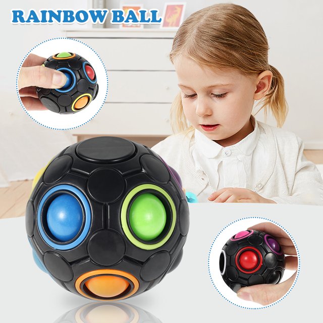 Rainbow Puzzle Ball Con 11 Colores Magic Rainbow Ball 3D Speed Cube Ball Alivio Del Estrés Top Rainbow Ball Desarrollo Sensorial Puzzle Ball Para Niños Adultos Muyoka Hogar