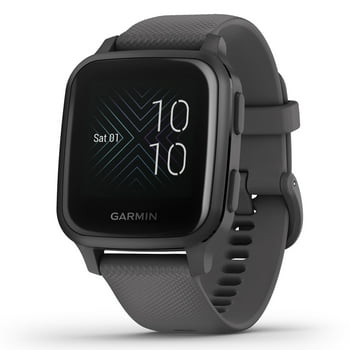 Garmin 010-02427-00 Venu Sq GPS Smartwatch (Slate Aluminum Bezel with Shadow Gray Case and Silicone Band)