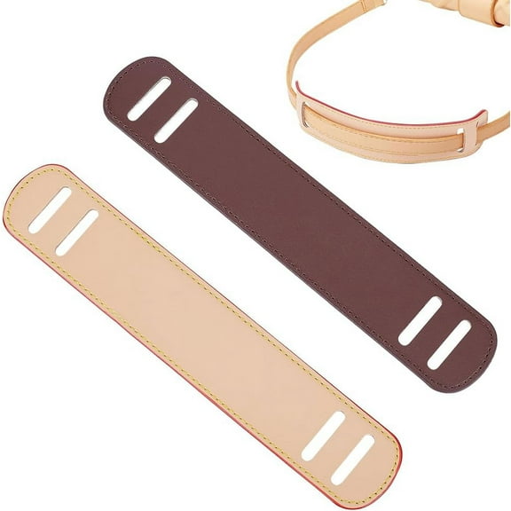 2 Colors PU Leather Shoulder Strap Pad Non-Slip Shoulder Padding Replacement Detachable Leather Handle Wrap Cover Shoulder Strap Protector for Tote Bag Shopping Bag Shoulder Bag Style 2 DIY