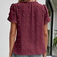 thumbnail image 7 of Fesfesfes Womens Shirt Womens Fashion Short Sleeves Round Neck Solid Color Loose Tops Blouse Knitted Sweater Women Short Sleeve Shirt XS(US:2), 7 of 7