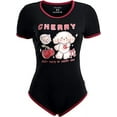 thumbnail image 4 of CutiePlusU Cotton Button Crotch Bodysuit Adult Romper Onesie Pajamas-Sweetie Cherry Redblack XS, 4 of 5