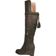 thumbnail image 4 of Women's Journee Collection Jezebel Extra Wide Calf Wedge Over The Knee Boot Olive Faux Suede 6.5 M, 4 of 6