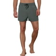 thumbnail image 5 of Unique Bargains Men's Vacation Solid Color Drawstring Elastic Waist Swim Short Grey 28, 5 of 5