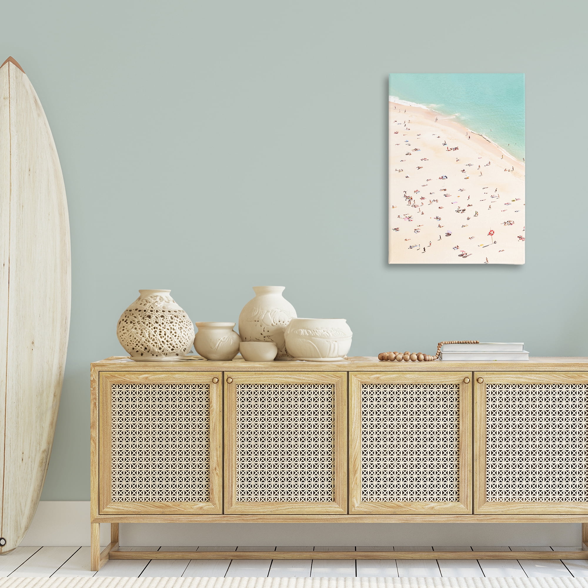 Stupell Industries Summer Beachgoer Crowd Nautical & Beach Photography Wrapped Canvas Art Print Wall Art, 24 x 36