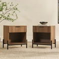 thumbnail image 2 of Walker Edison Modern Reeded-Front 1-Drawer Nightstand, 2 Pack, Mocha, 2 of 8