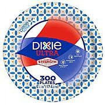 Dixie Ultra Paper Sandwich Salad Dessert Plates, 300 Ct. - Flower Power - 6 7/8"
