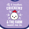 thumbnail image 4 of Inktastic If It Involves Chickens & The Farm Count me in Boys or Girls Baby Bib, 4 of 4