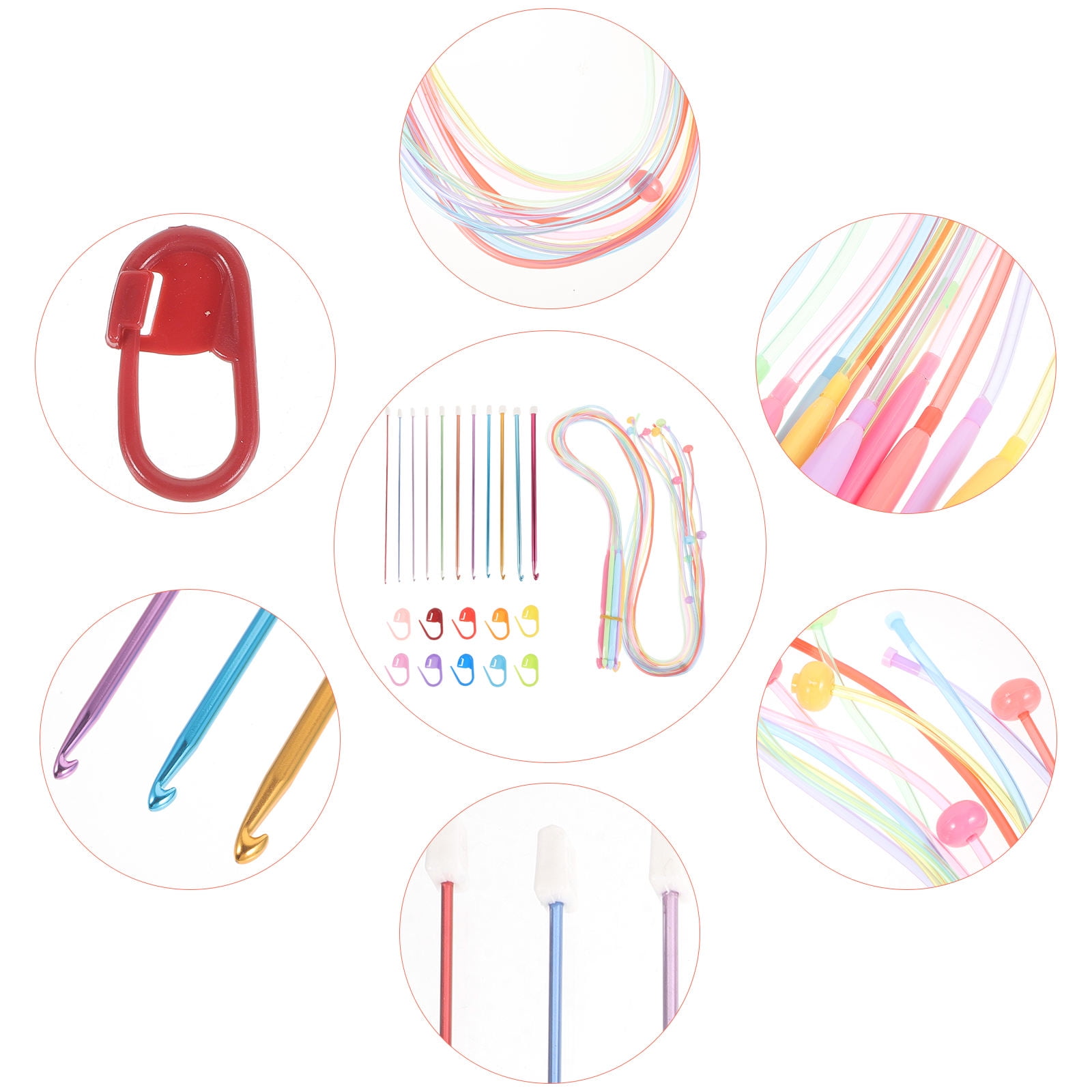 Mobestech Crochet Needle Set 1 Set Assorted Color Plastic Hooks for Handicrafts, Knitting, and Home Projects