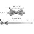 thumbnail image 2 of Hanerdun Kids Bowtie Pre-Tied Neckties Toddler Teen Boys Adjustable Solid Bow Ties Light Gray, 2 of 5