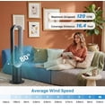 thumbnail image 3 of Simple Deluxe 41-Inch Bladeless Tower Fan with Remote Control, 10 Speeds, 80° Oscillation, 1-9 Hour Timer, Quiet 45dB Sleep Mode, Tip-Over Protection, Standing Floor Fan for Bedroom Living Room, 3 of 7