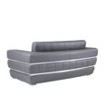 thumbnail image 3 of 75" Dark Gray Italian Leather with Chrome Accents Love Seat, 3 of 5