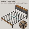 thumbnail image 3 of Twin / Full / Queen / King Size Metal Platform Bed Frame with Upholstered Storage Headboard Dark Grey - Full, 3 of 5