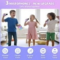 thumbnail image 3 of Upgraded Mini Karaoke Machine with 3 Wireless Microphones for Kids Girls Boys - Karaoke Party Speaker Christmas Birthday Gifts for 4 5 6 7 8 9 10 11+ Year Old - Kids' Instrument Accessories - Purple, 3 of 9