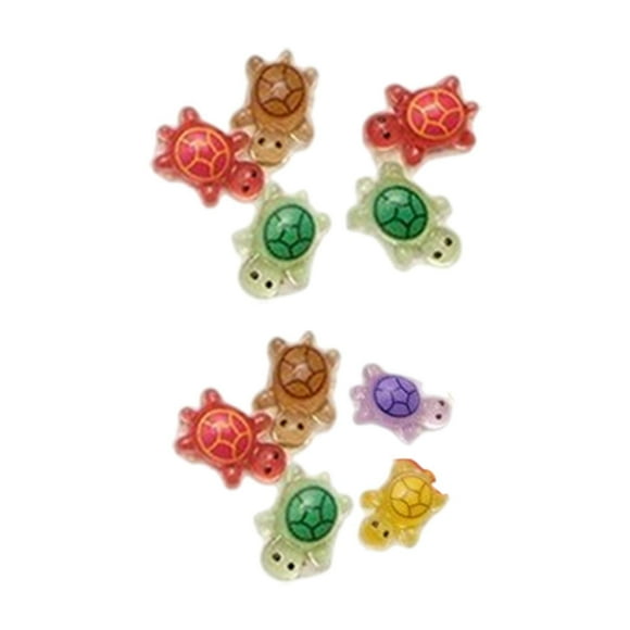 Cartoon Mini Tortuga Nail Art Colorida Turte 10 piezas