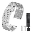 thumbnail image 3 of Uxcell Stainless Steel Watch Bands 22mm Double Pressing Butterfly Clasp Metal Solid Steel Chain Watch Strap, Silver Tone, 3 of 7