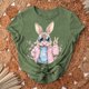 thumbnail image 4 of Camiseta de Cuello Redondo de Manga Corta de la Mujer, Top de Moda para Invierno Y Primavera Impresa de Navidad Casual 3/4, 4 of 7