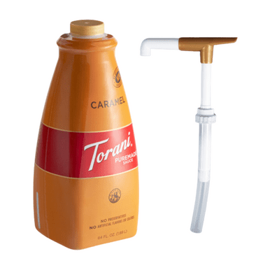 Torani Puremade Sauce Aromatisante au Caramel 64 fl oz avec Pompe Doseuse Bonus